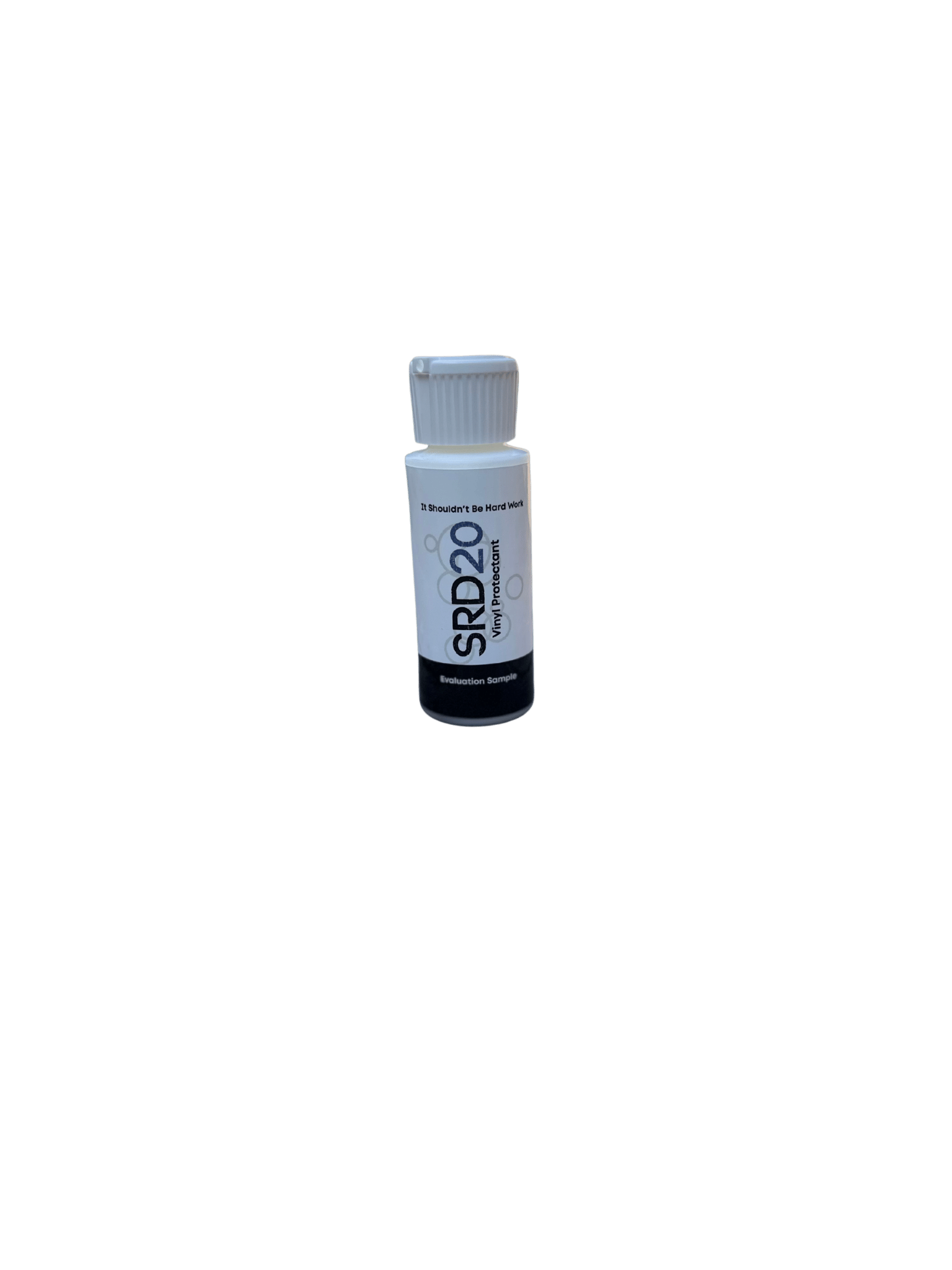 Sample size bottle of SRD20 Vinyl Protectant boat seat conditioner
