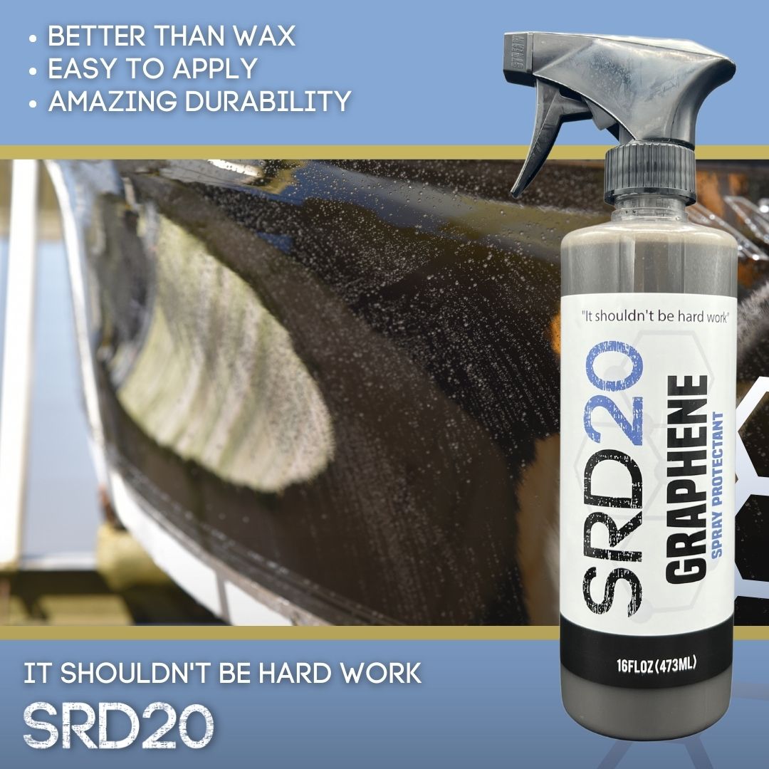 SRD20 Graphene Spray protectant wax for boat beading of water