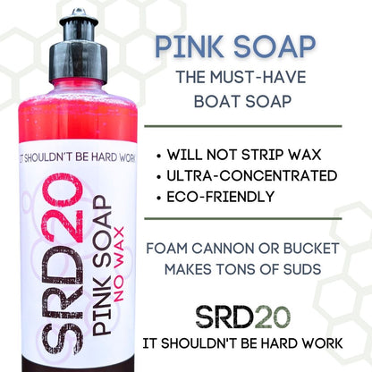 Infographic explaining why SRD20 Pink Boat Soap boat is the best boat soap 